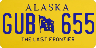 AK license plate GUB655