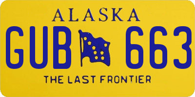 AK license plate GUB663