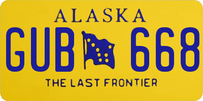 AK license plate GUB668