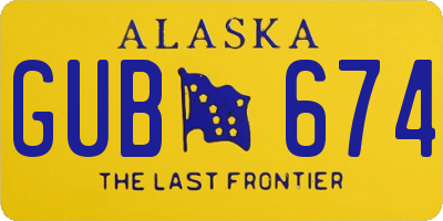 AK license plate GUB674