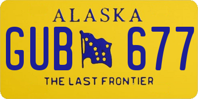 AK license plate GUB677