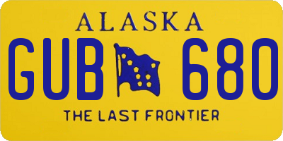 AK license plate GUB680