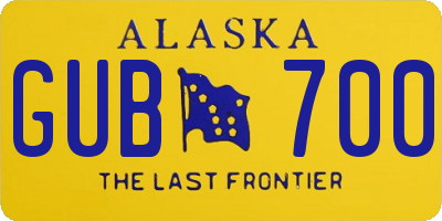 AK license plate GUB700