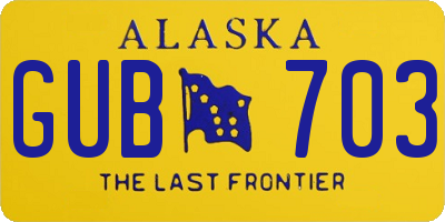 AK license plate GUB703