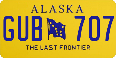 AK license plate GUB707