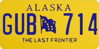 AK license plate GUB714