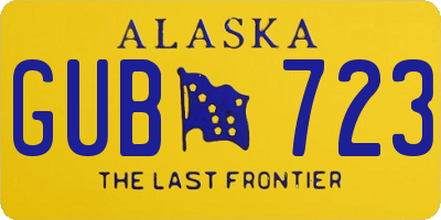 AK license plate GUB723