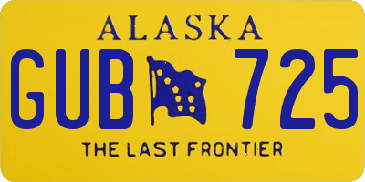 AK license plate GUB725