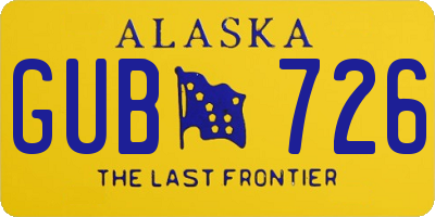 AK license plate GUB726