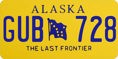 AK license plate GUB728