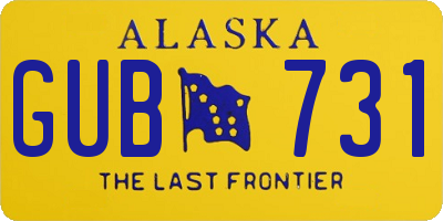 AK license plate GUB731