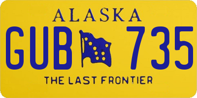 AK license plate GUB735