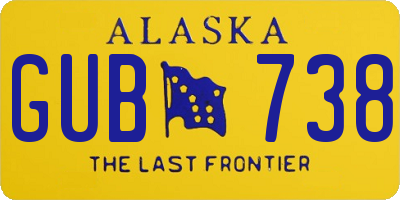 AK license plate GUB738