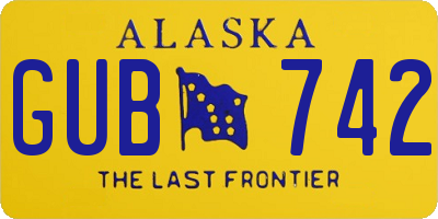 AK license plate GUB742