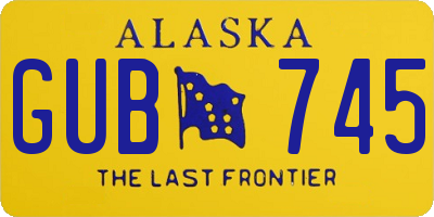 AK license plate GUB745