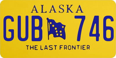 AK license plate GUB746