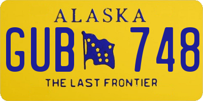 AK license plate GUB748