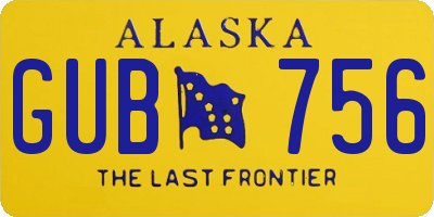 AK license plate GUB756