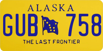 AK license plate GUB758