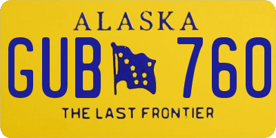 AK license plate GUB760