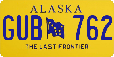AK license plate GUB762