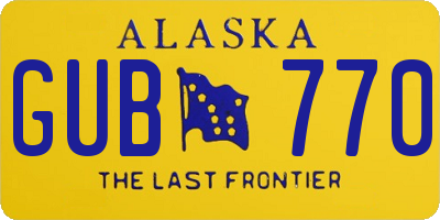 AK license plate GUB770