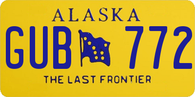 AK license plate GUB772