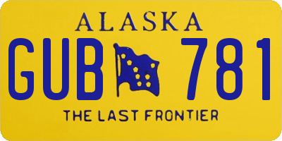 AK license plate GUB781