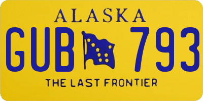 AK license plate GUB793