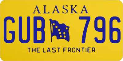 AK license plate GUB796