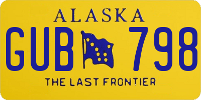 AK license plate GUB798