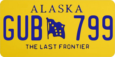 AK license plate GUB799