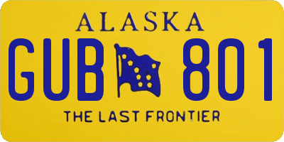 AK license plate GUB801