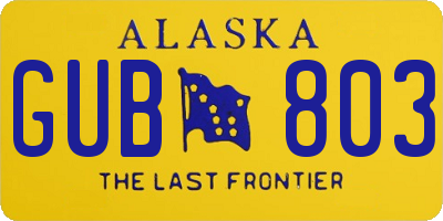 AK license plate GUB803