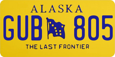 AK license plate GUB805