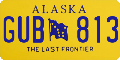 AK license plate GUB813