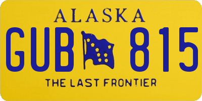 AK license plate GUB815