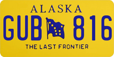 AK license plate GUB816
