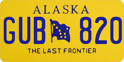 AK license plate GUB820