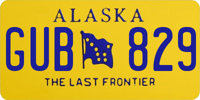 AK license plate GUB829