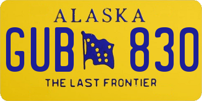 AK license plate GUB830