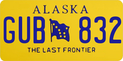 AK license plate GUB832