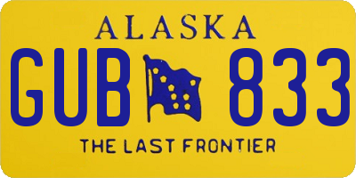 AK license plate GUB833