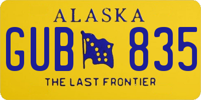 AK license plate GUB835