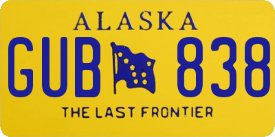 AK license plate GUB838