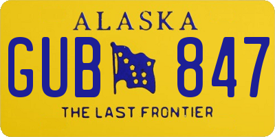AK license plate GUB847