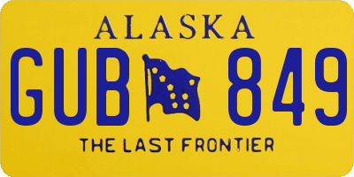 AK license plate GUB849