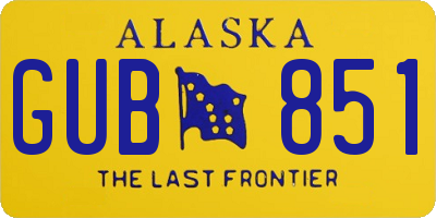AK license plate GUB851