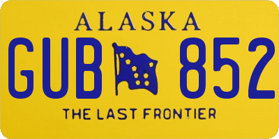 AK license plate GUB852