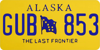 AK license plate GUB853